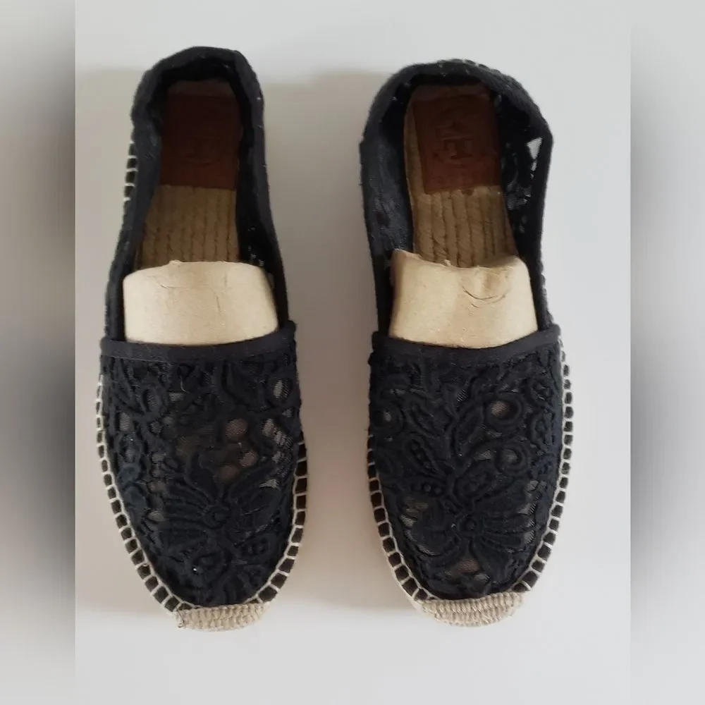 Tory Burch Abbe Lace Espadrille Slip On Women's Shoe Size 8